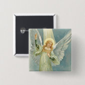 kerstengel vierkante button 5,1 cm (Voorkant /achterkant)