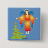 kerstengel vierkante button 5,1 cm (Voorkant)