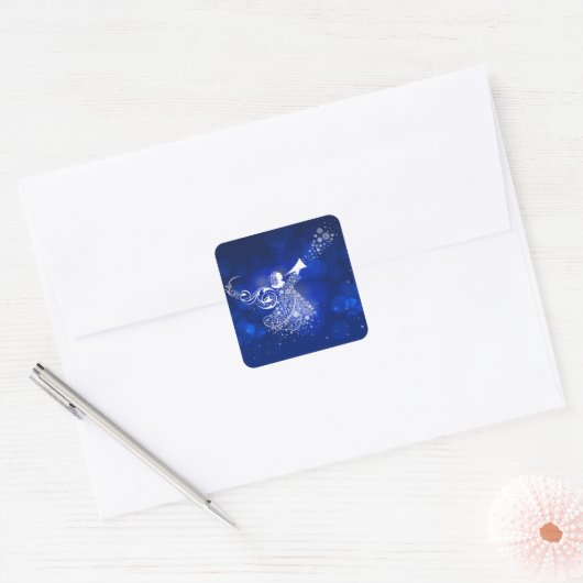 kerstengel vierkante sticker (Envelop)