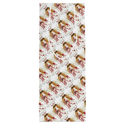 kerstengel wijn cadeautas (Achterkant)