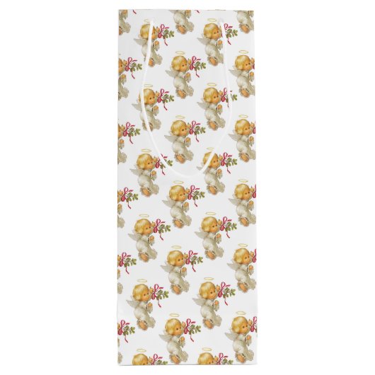 kerstengel wijn cadeautas (Achterkant)