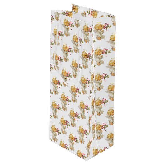 kerstengel wijn cadeautas (Voorkant Gekanteld)