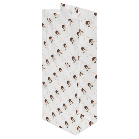 kerstengel wijn cadeautas (Achterkant Gekanteld)