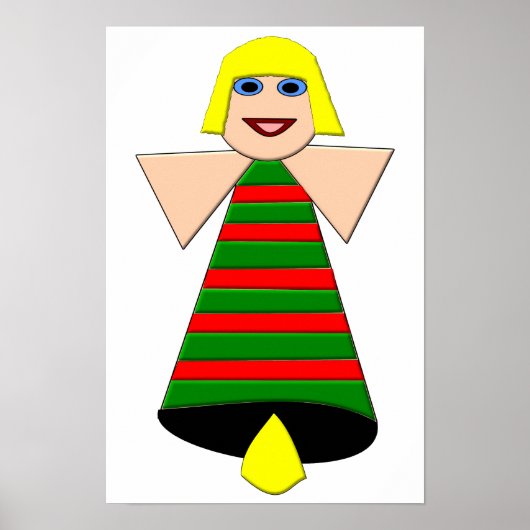 Kerstengelbelposter Poster (Voorkant)