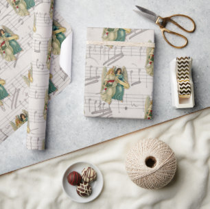 Kerstengelen - Antieke Victoriaanse muziek vintage Cadeaupapier