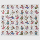 Kerstengelen Cadeaupapier (Vlak)