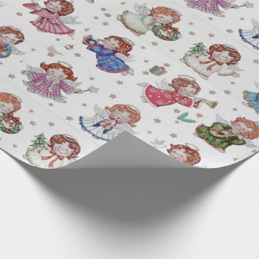 Kerstengelen Cadeaupapier (Hoek)