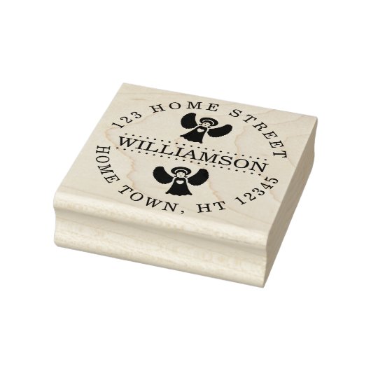 Kerstengelen Circulaire Retouradres Rubberstempel (Stempel)