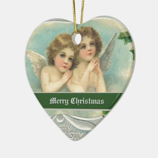 Kerstengelen en heilige bes ornamenten uit het ver (Links)