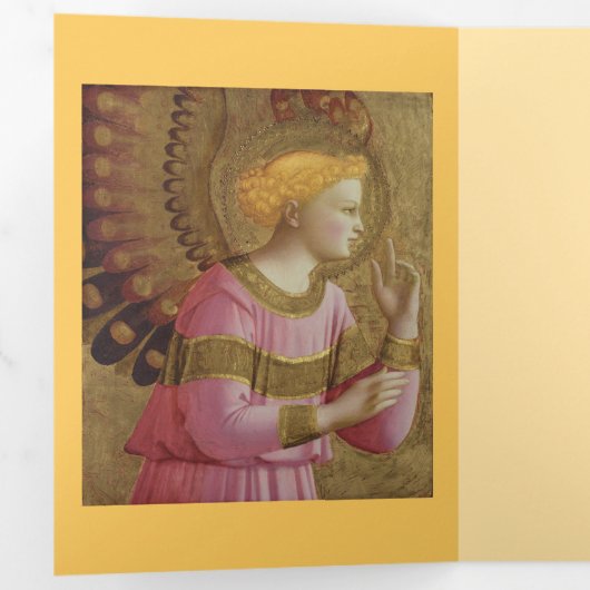 Kerstengelen Geboorte Drieluik Wenskaart (Binnenzijde eerst)