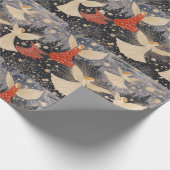 Kerstengelen in de sterrenhemel cadeaupapier (Hoek)