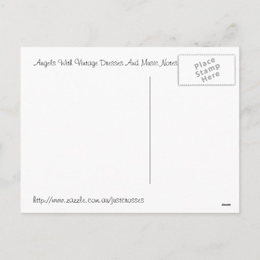 Kerstengelen in roze en blauw feestdagenkaart (Achterkant)