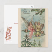 Kerstengelen in vintage stijl briefkaart (Voorkant / Achterkant)