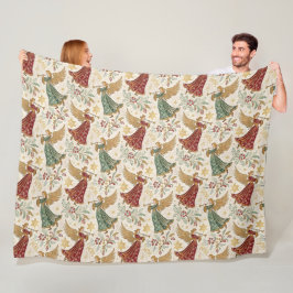 Kerstengelen in vintage stijl fleece deken