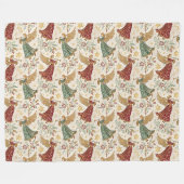 Kerstengelen in vintage stijl fleece deken (Voorkant (Horizontaal))