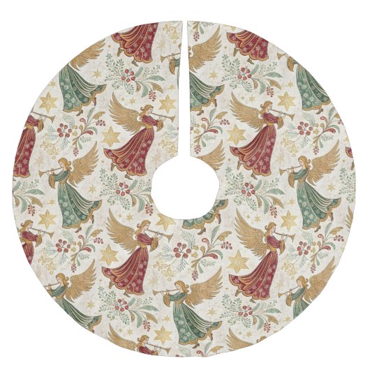 Kerstengelen in vintage-stijl kerstboom rok (Voorkant)