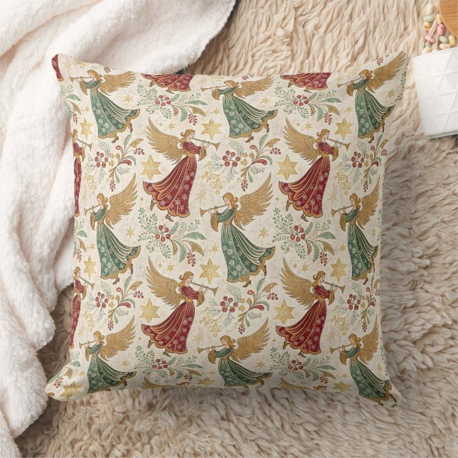Kerstengelen in vintage stijl kussen (Deken)
