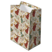 Kerstengelen in vintage-stijl medium cadeauzakje (Voorkant Gekanteld)