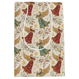 Kerstengelen in vintage-stijl medium cadeauzakje