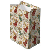 Kerstengelen in vintage-stijl medium cadeauzakje (Achterkant Gekanteld)