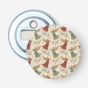 Kerstengelen magneet flesopener vintage button flesopener