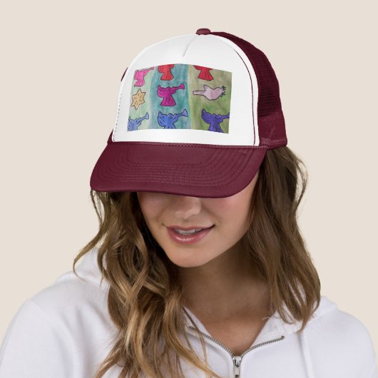 Kerstengelen Met Trompetten Trucker Pet (In situ)