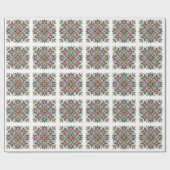 Kerstengelen multikleur cadeaupapier (Vlak)