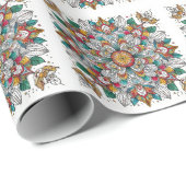 Kerstengelen multikleur cadeaupapier (Rol Hoek)