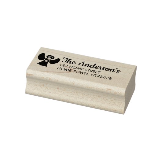 Kerstengelen Naam Retouradres Rubberstempel (Stempel)