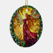 Kerstengelen op het Glas in lood Keramisch Ornament (Rechts)