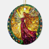 Kerstengelen op het Glas in lood Keramisch Ornament (Links)