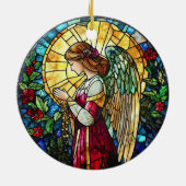 Kerstengelen op het Glas in lood Keramisch Ornament (Achterkant)