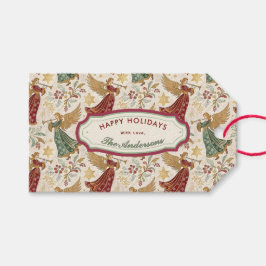Kerstengelen op maat vintage  cadeaulabel