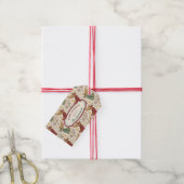 Kerstengelen op maat vintage  cadeaulabel (Met Touw)