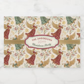 Kerstengelen op wijnfles Vintage aangepast Sparkling Wijnetiket (Enkel label)