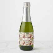 Kerstengelen op wijnfles Vintage aangepast Sparkling Wijnetiket (Voorkant)