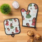 Kerstengelen Ovenwant & Pannenlap Set (Top down)