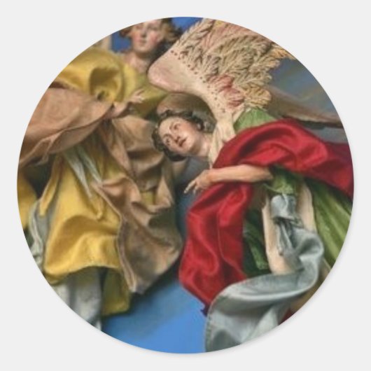 kerstengelen ronde sticker (Voorkant)