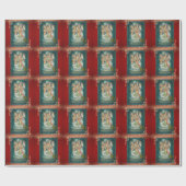 Kerstengelen Sneeuwvlokken Rood Cadeaupapier (Vlak)