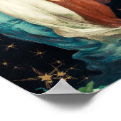 kerstengelen, sterren, vrouwen, de maan vakantie poster (Hoek)