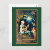 Kerstengelen, sterren, vrouwen en de maan feestdagenkaart (Voorkant / Achterkant)