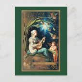 Kerstengelen, sterren, vrouwen en de maan feestdagenkaart (Voorkant)