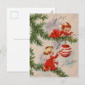 Kerstengelen uit de oude doos feestdagenkaart (Voorkant / Achterkant)