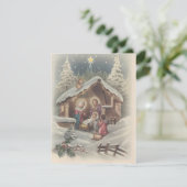 Kerstengelen uit het verleden die over het kindje  feestdagenkaart (Staand voorkant)