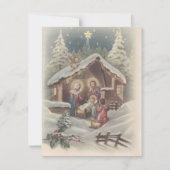 Kerstengelen uit het verleden die over het kindje  feestdagenkaart (Voorkant)