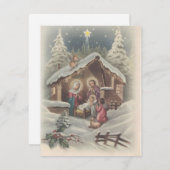 Kerstengelen uit het verleden die over het kindje  feestdagenkaart (Voorkant / Achterkant)