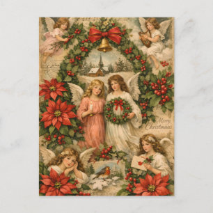 Kerstengelen uit het verleden, Poinsettia, Bessen Briefkaart