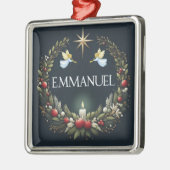Kerstengelen van Emmanuel Metalen Ornament (Links)