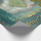 Kerstengelen Vintage Cadeaupapier (Hoek)