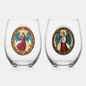 Kerstengelen Wijnglas Zonder Voet (Achterkant)